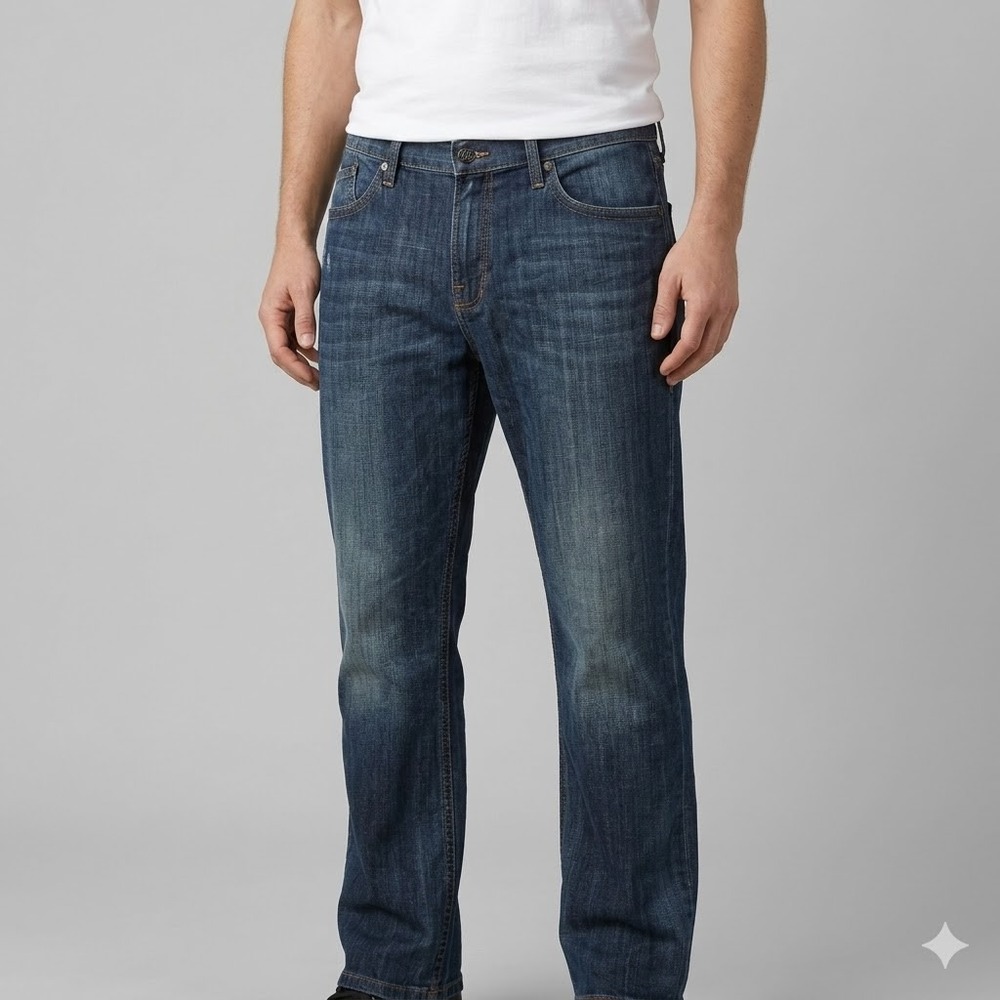 Rock & Republic Straight Leg Distressed Blue Jeans 38 x‎ 30 Signature R